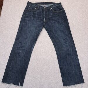 Levi's 501 Jeans Men's 36x29* Button Fly Straight Denim 100% Cotton Raw Hem Fray